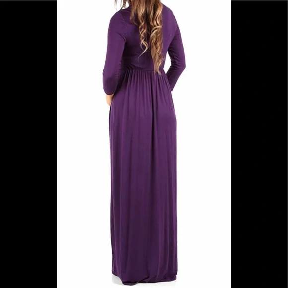 Dress with Empire Waist, 3/4 sleeve, by Mother Bee Maternity - Picture 3 of 3